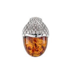 Baltischer Cognac-Bernstein-Silberanhänger