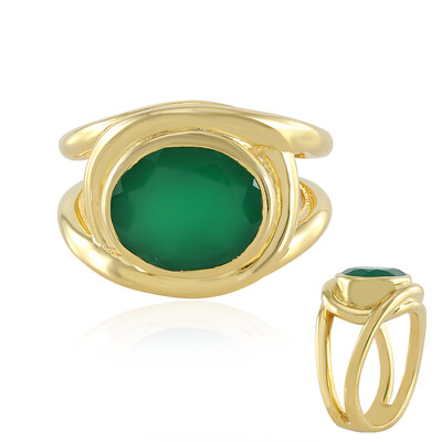 Grüner Onyx-Messingring (Juwelo Style)