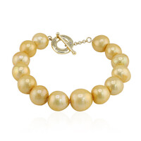 Goldene Süßwasserzuchtperlen-Silberarmband (TPC)