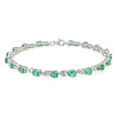 Sambia-Smaragd-Silberarmband