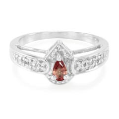 Oranger Saphir-Silberring