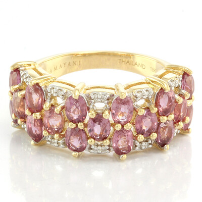 Nicht erhitzter Padparadscha-Saphir-Goldring (AMAYANI)