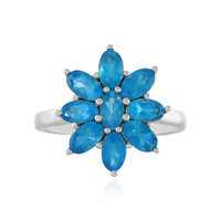 Neonblauer Apatit-Silberring