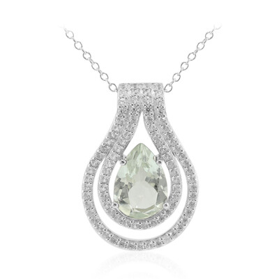 Grüner Amethyst-Silberhalskette