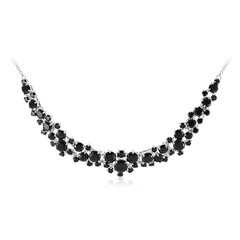 Schwarzer Spinell-Silbercollier