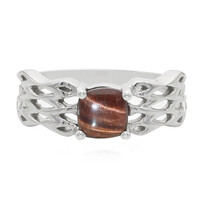 Rotes Tigerauge-Silberring