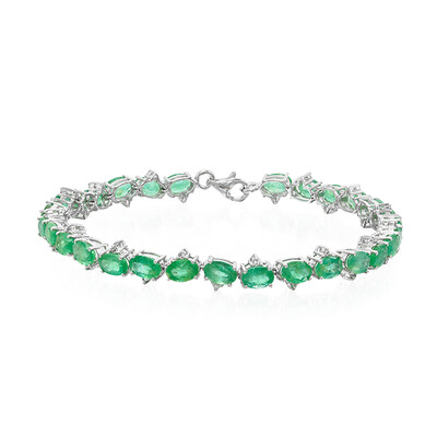 Sambia-Smaragd-Silberarmband