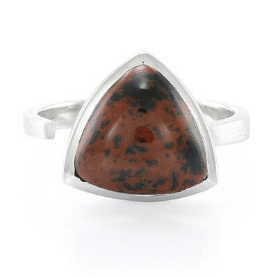 Mahagoni-Obsidian-Silberring