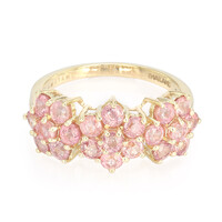 Nicht erhitzter Padparadscha-Saphir-Goldring (AMAYANI)