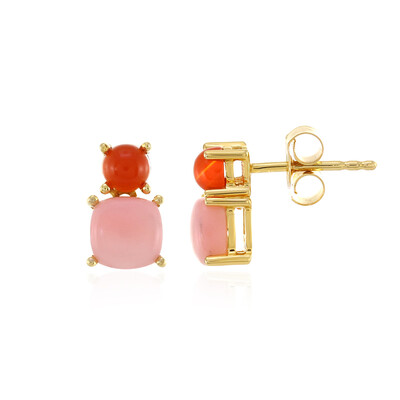 Pinkfarbener Opal-Silberohrringe