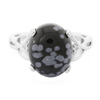 Schneeflocken-Obsidian-Silberring
