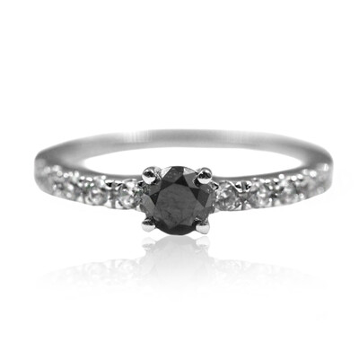 Schwarzer Diamant-Silberring