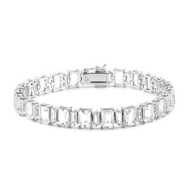 Weißer Topas-Silberarmband