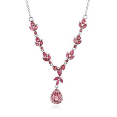 Pinkfarbener Turmalin-Silbercollier