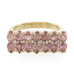 Nicht erhitzter Padparadscha-Saphir-Goldring