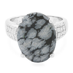 Schneeflocken-Obsidian-Silberring
