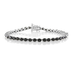 Schwarzer Spinell-Silberarmband