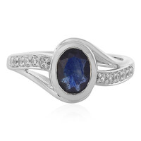 Blauer Madagaskar-Saphir-Silberring
