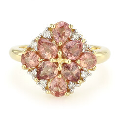 Nicht erhitzter Padparadscha-Saphir-Goldring (AMAYANI)