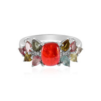 Äthiopischer Roter Opal-Silberring