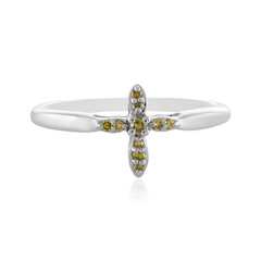 Gelber I2 Diamant-Silberring