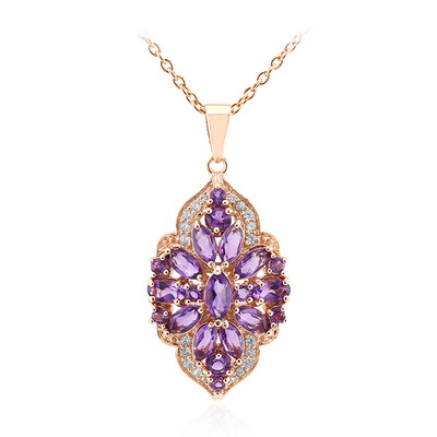 Sambia-Amethyst-Silberhalskette