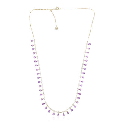 Purpurfarbener Ceylon-Saphir-Goldcollier