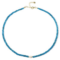 Neonblauer Apatit-Silberhalskette (Riya)
