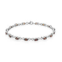 Roter Zirkon-Silberarmband