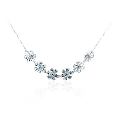 Himmelblauer Topas-Silbercollier