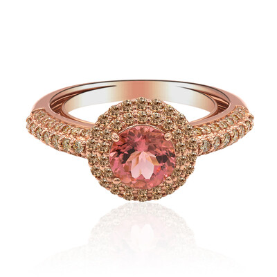 Brasilianischer Pinkfarbener Turmalin-Goldring (Annette)