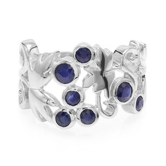 Blauer Saphir-Silberring