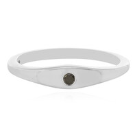 Schwarzer Diamant-Silberring