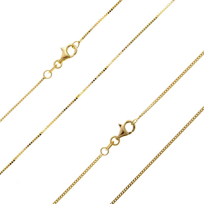 9 Karat Gelbgold 1,2 Mm Anhänger Bordsteinkette 22 Zoll/55 Cm