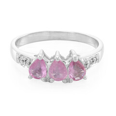 Pinkfarbener Saphir-Silberring