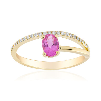 Pinkfarbener Saphir-Goldring (CIRARI)