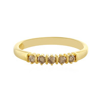 I4 Champagner-Brillant-Silberring