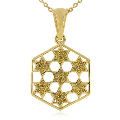 Gelber I3 Diamant-Silberhalskette