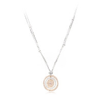 Pinkfarbener I1 Diamant-Goldhalskette (CIRARI)