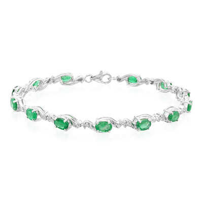 Sambia-Smaragd-Silberarmband