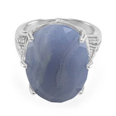 Blauer Band-Achat-Silberring