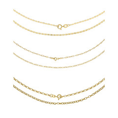 Goldhalsketten-Set, 3teilig, 45 cm