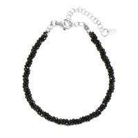 Schwarzer Spinell-Silberarmband