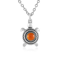 Roter Onyx-Silberhalskette (Desert Chic)