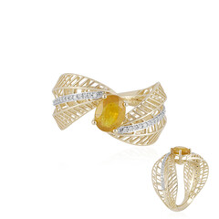 Gelber Madagaskar-Saphir-Goldring (Ornaments by de Melo)