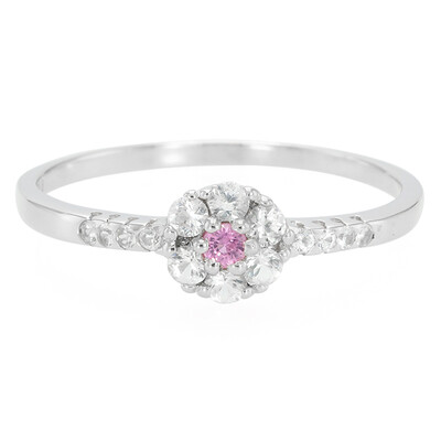 Pinkfarbener Ceylon-Saphir-Silberring