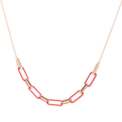 Roter I4 Diamant-Silbercollier