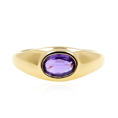 Nicht erhitzter Purpurfarbener Ceylon-Saphir-Goldring