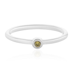 Gelber Brillant-Silberring