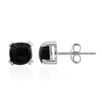 Schwarzer Onyx-Silberohrringe